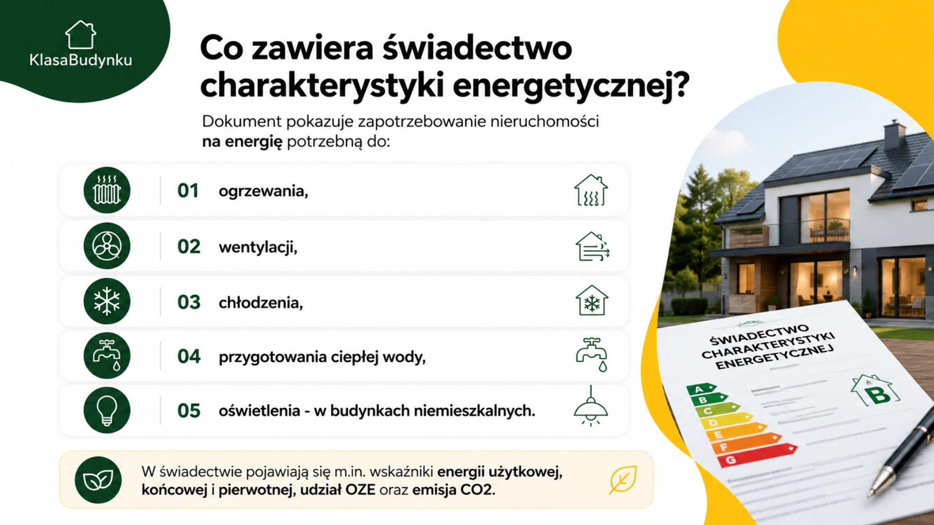 Co zawiera świadectwo charakterystyki energetycznej?