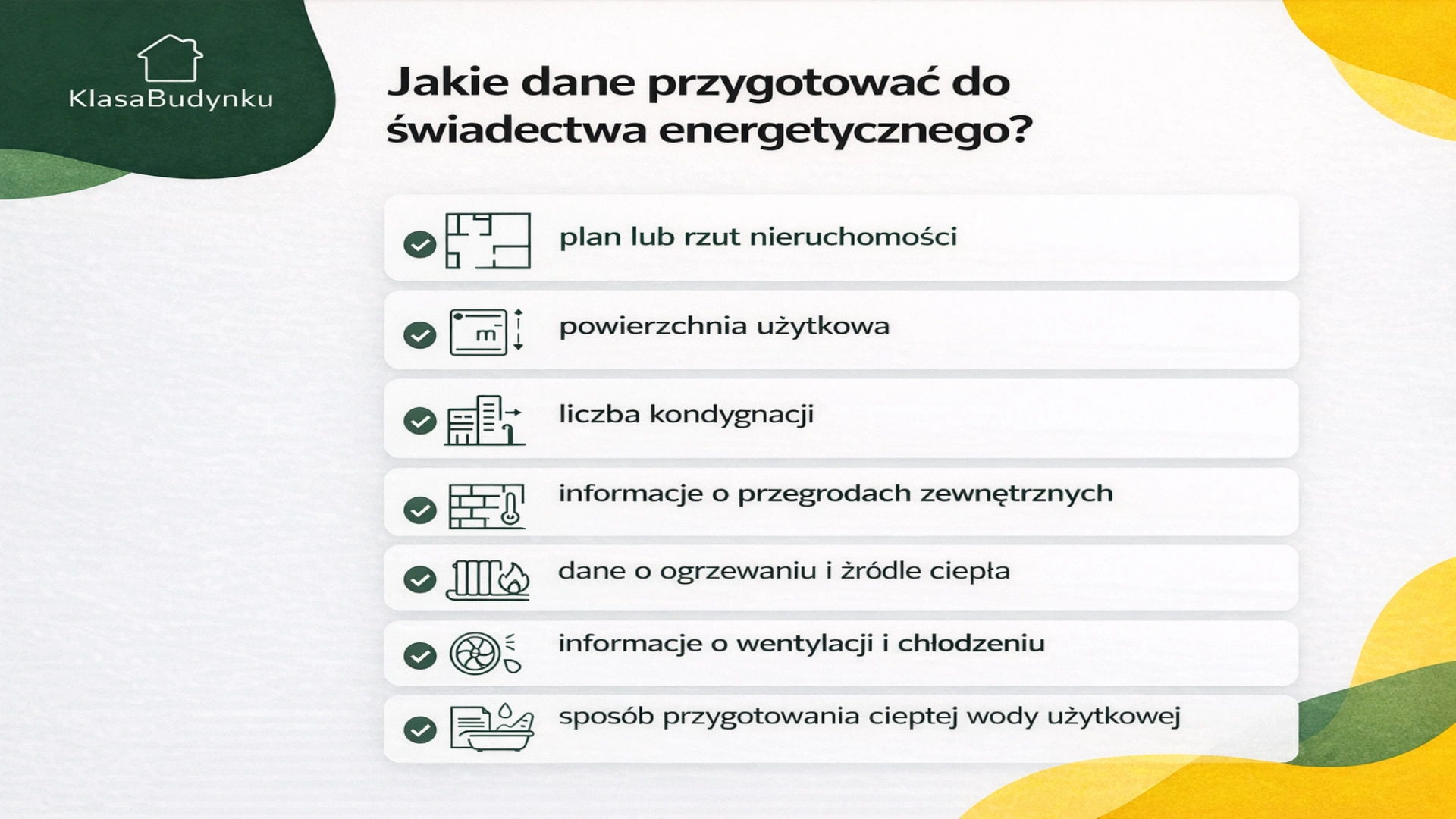 Jakie dane przygotować do świadectwa energetycznego?