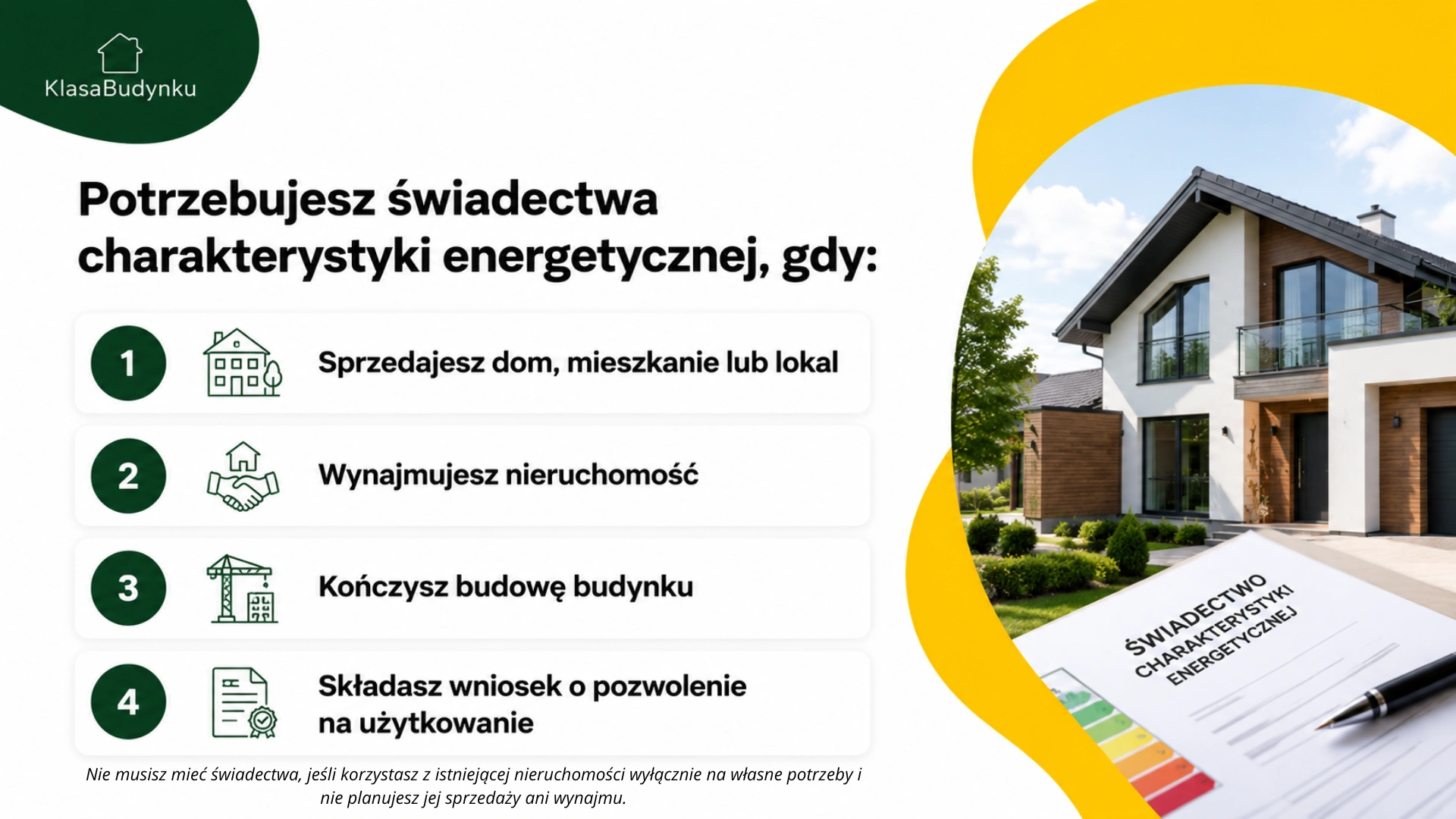 Potrzebujesz świadectwa charakterystyki energetyki, gdy: