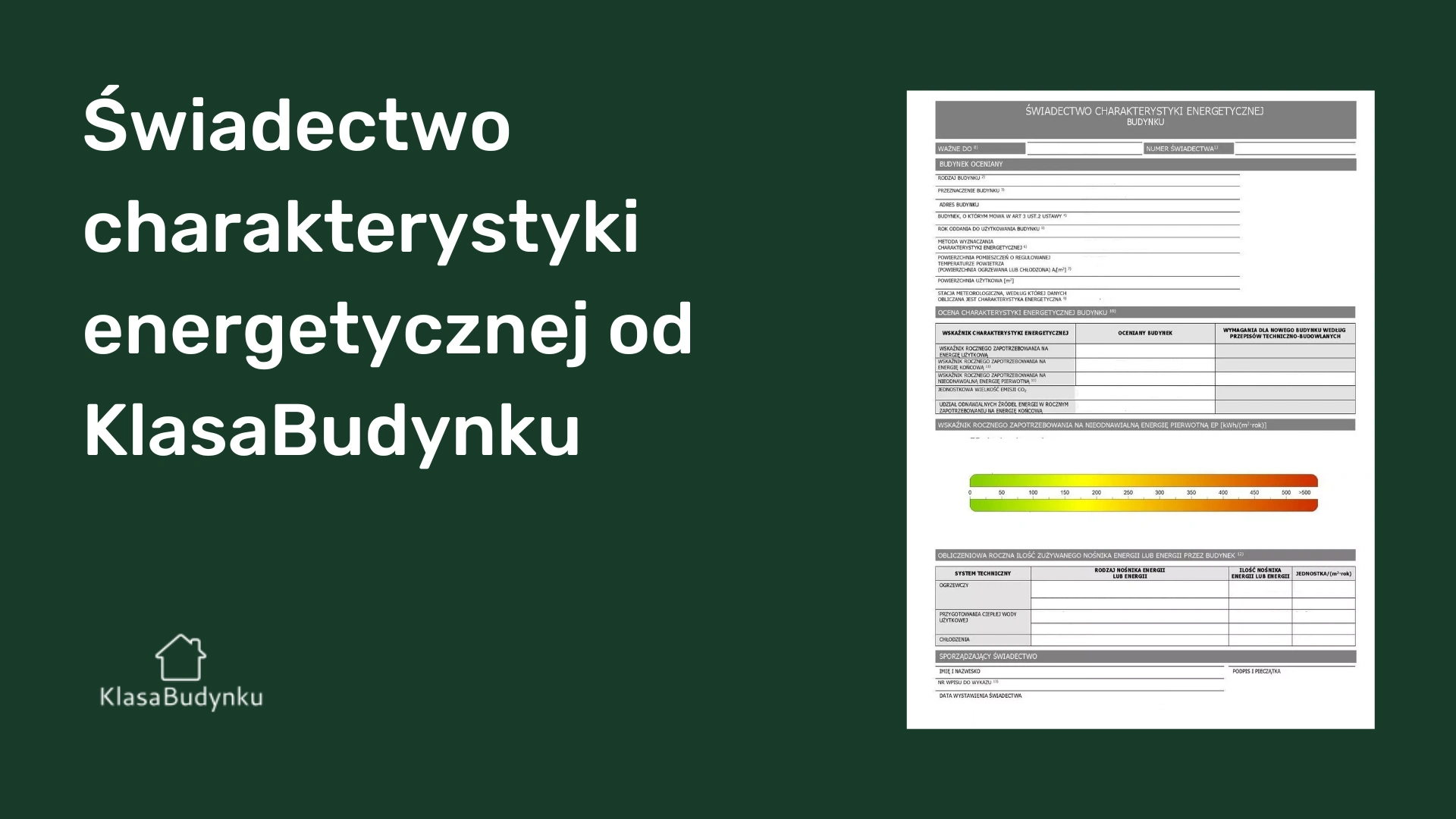 Świadectwo charakterystyki energetycznej Białystok od KlasaBudynku