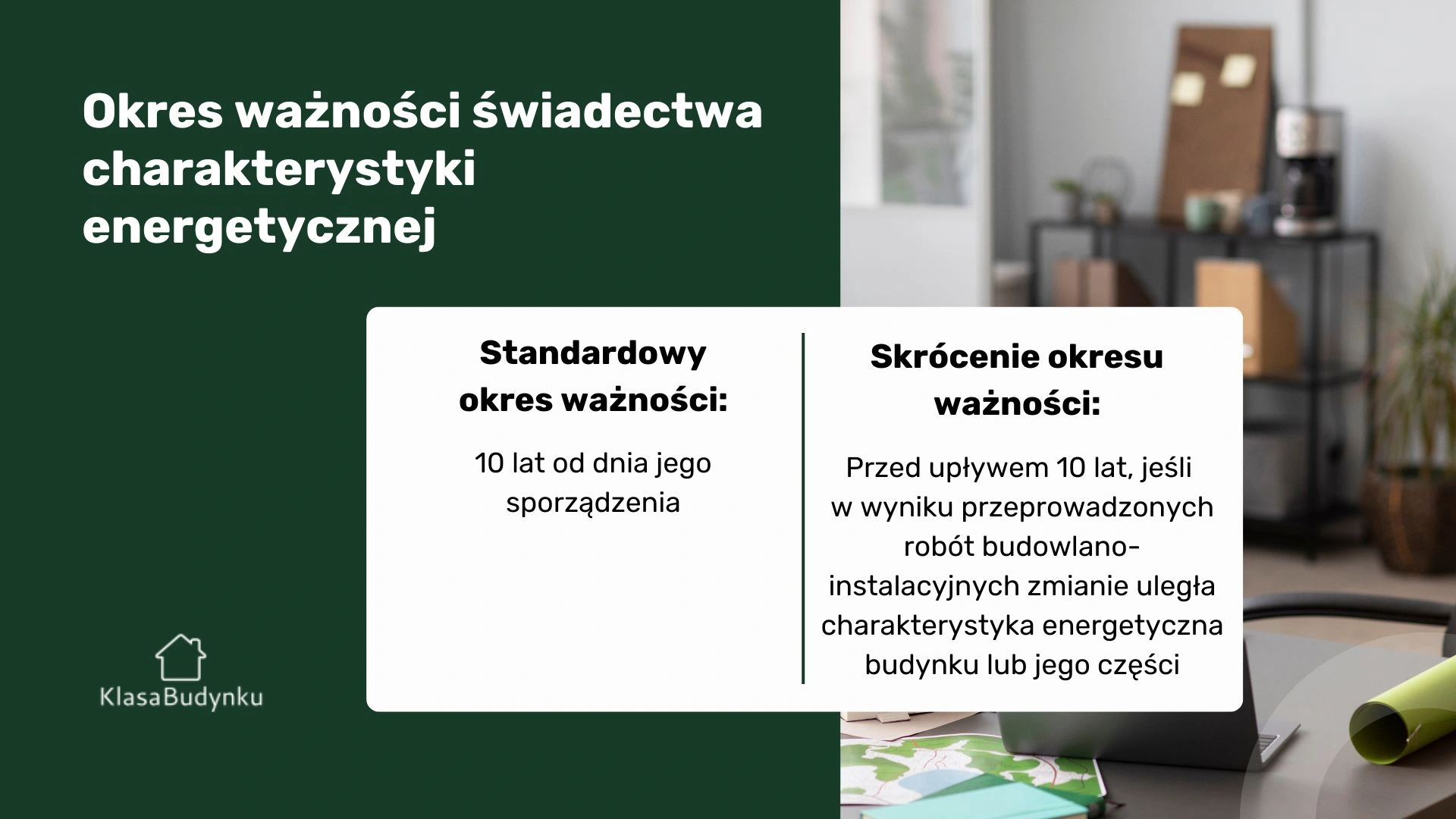 Okres ważności świadectwa charakterystyki energetycznej