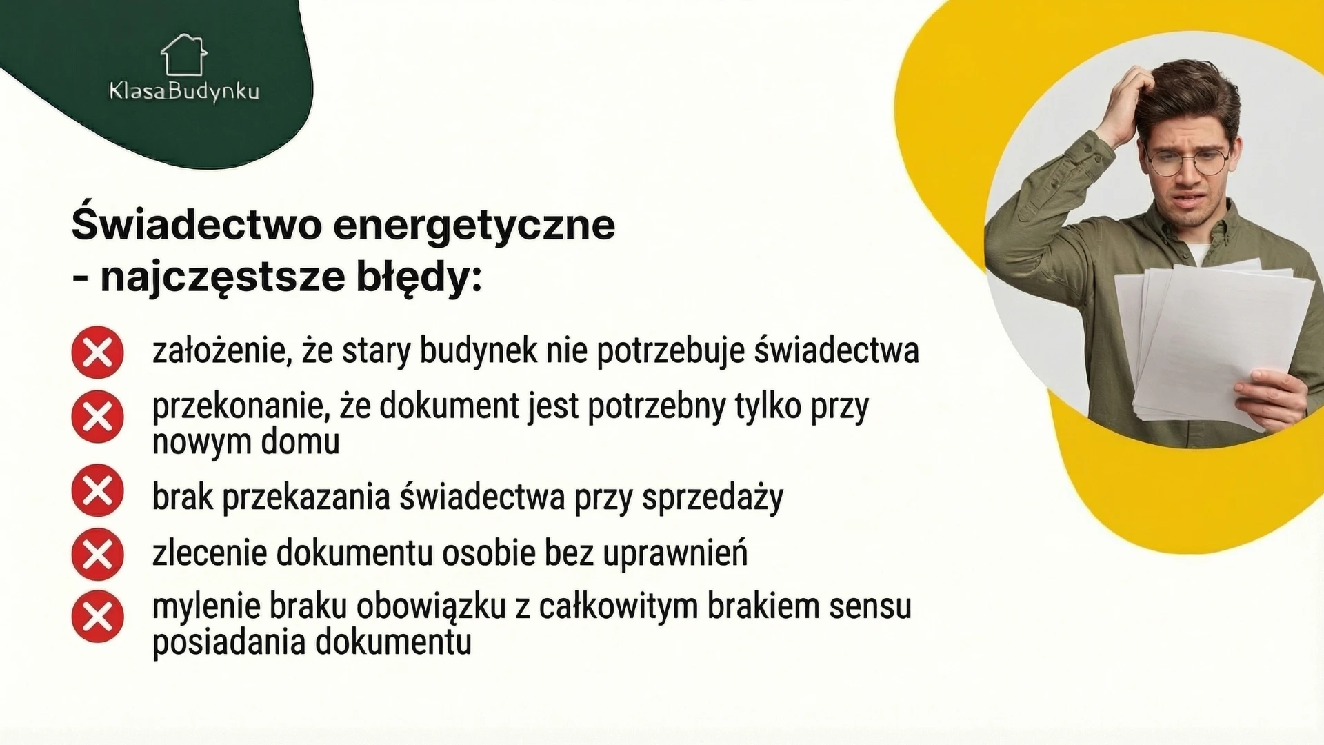 Świadectwo energetyczne - najczęstsze błędy